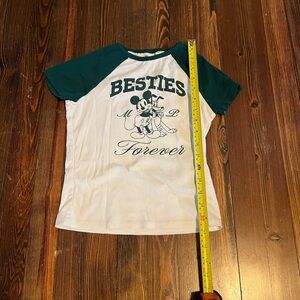 H&M Kids Micky Mouse 'Besties' Graphic Tee - Green and White